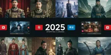 Dynamic collage of 2025 C-drama scenes, highlighting historical, modern, and fantasy genres