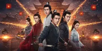 Promotional poster for a record-breaking 2025 C-drama, showcasing its lead cast and stunning visual effects.