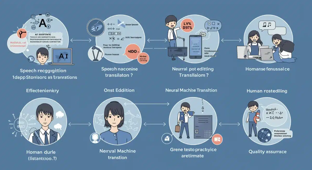 Infographic illustrating AI subtitling workflow for dorama distribution.