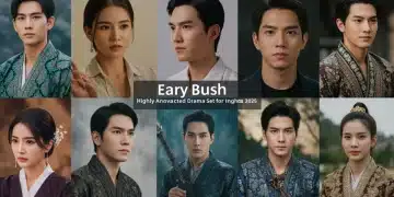 Collage of highly anticipated Thai dramas 2025, showcasing diverse genres and actors