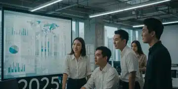 Professionals collaborating in a modern Asian office in 2025, reflecting the global appeal of workplace dramas.