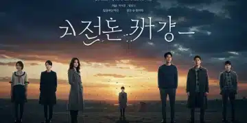 Promotional poster for the S-Drama 'Azure Skies' with lead actors and a dramatic sky.