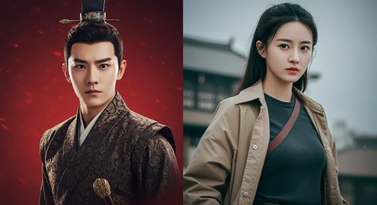Split screen of historical and modern C-drama leads, showcasing 2025 diversity