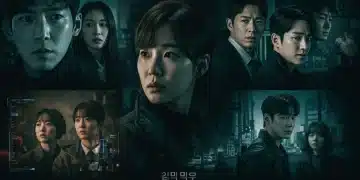 Intense scene from a Korean thriller drama, showcasing suspense and dramatic tension