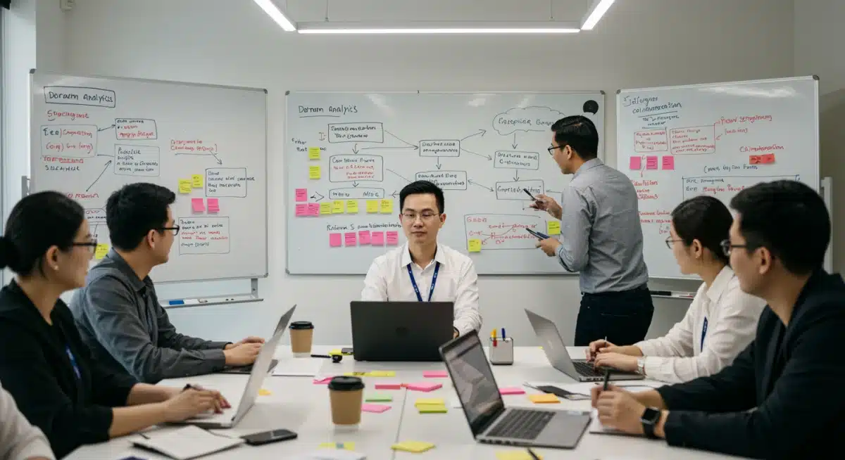 Marketing professionals brainstorming dorama fandom strategies with analytics and influencer ideas.