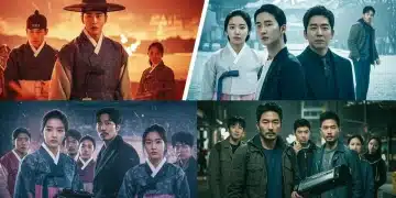 Dynamic collage of two new S-dramas, showcasing historical and modern aesthetics