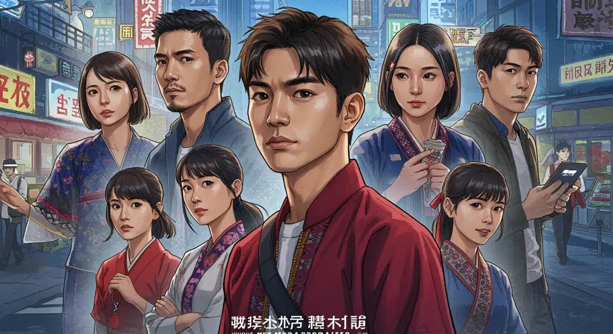 Illustration of diverse characters representing modern and historical T-drama storytelling.