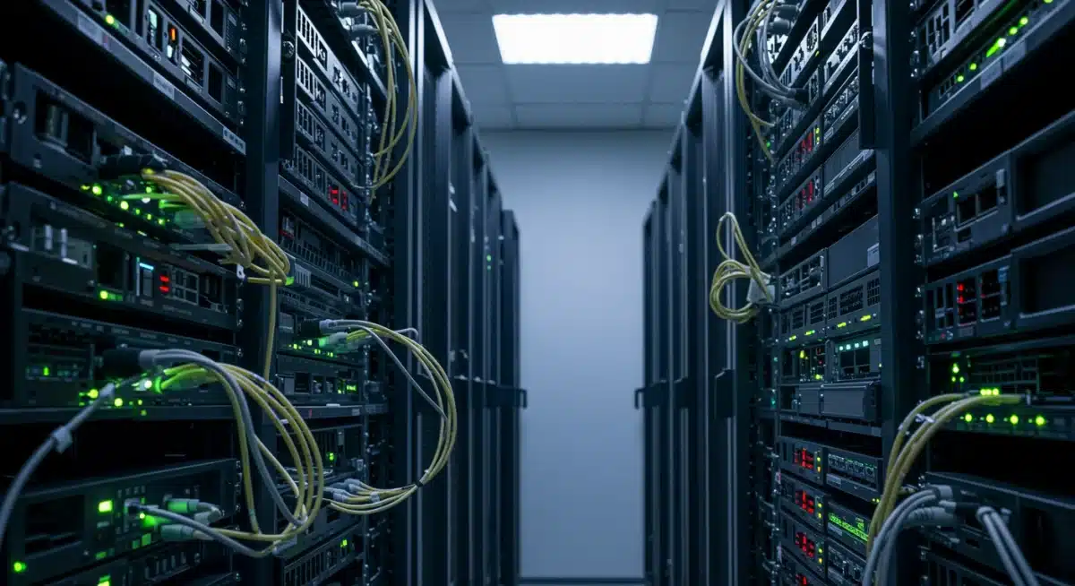 Server room representing digital infrastructure for dorama distribution
