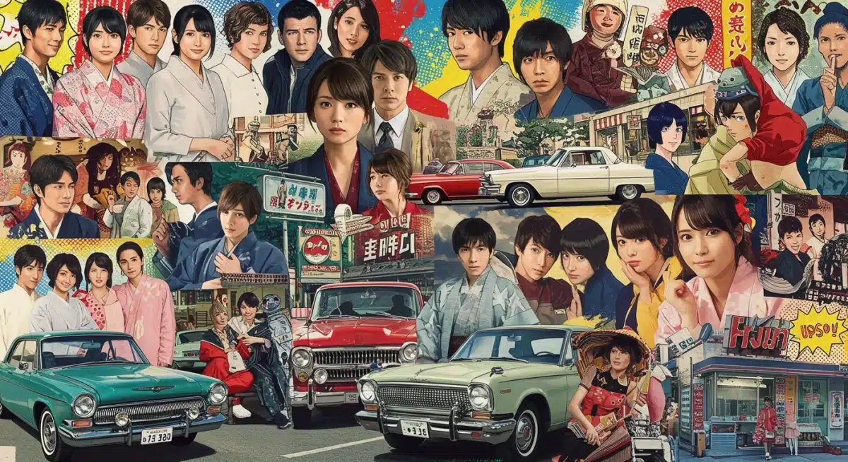 Collage of diverse dorama genres targeting U.S. audiences.