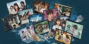 Dynamic digital art showcasing dorama content on various screens, symbolizing U.S. licensing and streaming trends for 2026.